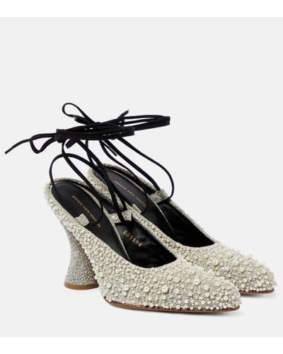 Dries Van Noten 95 Embellished Court Shoes - White