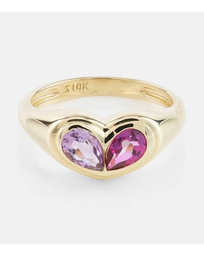 STONE AND STRAND Lavender Haze 10kt Gold Ring With Amethyst And Topaz - Pink