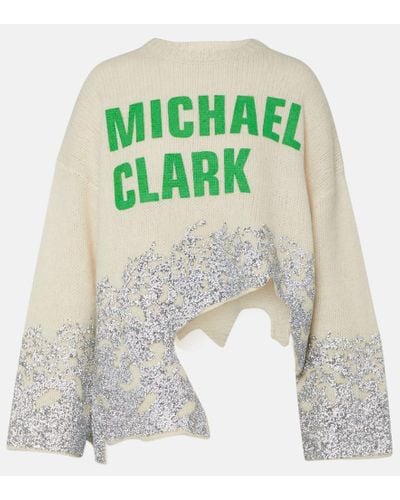 JW Anderson X Michael Clark jersey de mezcla de lana y alpaca - Verde