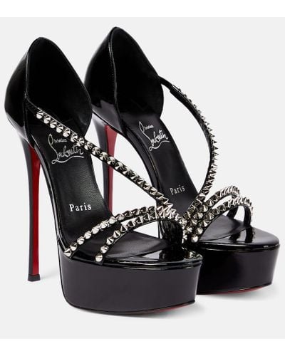 Christian Louboutin Sandali So Spike Alta 150 in pelle con plateau - Nero