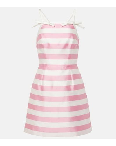 Rebecca Vallance Jocelyn Bow-detail Striped Minidress - Pink