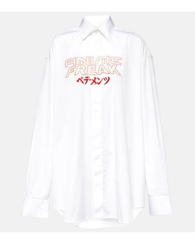 Vetements Camisa oversized de jersey de algodon - Blanco