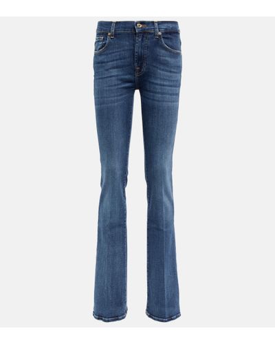 7 For All Mankind Mid-Rise Jeans - Blau