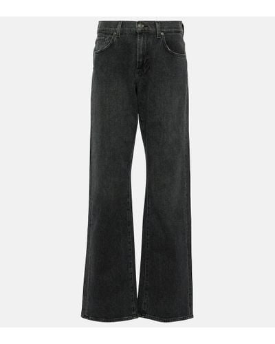 7 For All Mankind High-Rise Wide-Leg Jeans Tess - Schwarz
