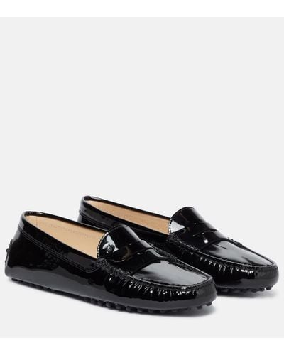 Tod's Gommino Patent Leather Moccasins - Black