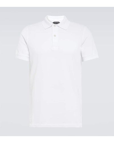 Tom Ford Polo in cotone pique - Bianco