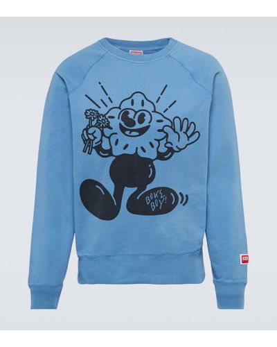 KENZO Boke Boy Printed Cotton Sweatshirt - Blue