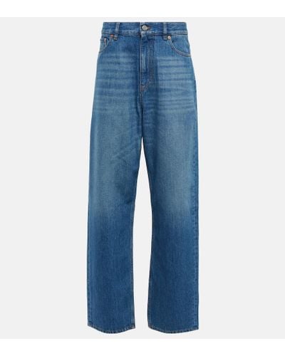 Valentino Jeans rectos de tiro bajo - Azul
