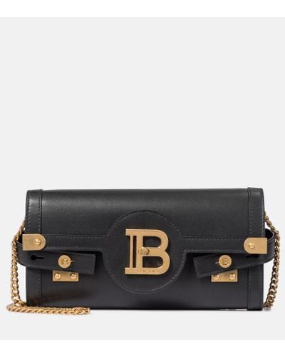 Balmain B-buzz 23 Leather Crossbody Bag - Black