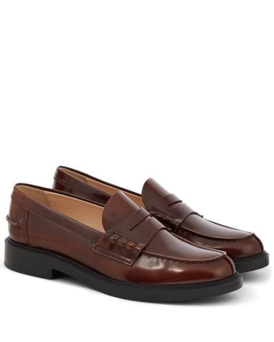 Tod's Leather Penny Loafers - Brown