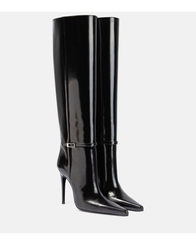 Saint Laurent Vendome 110 Leather Knee-high Boots - Black