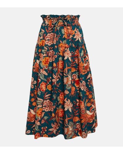 Ulla Johnson Kyra High-rise Floral Cotton Midi Skirt - Multicolour