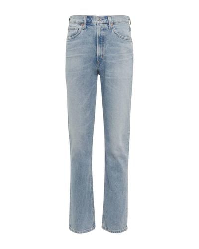 Citizens of Humanity High-Rise Straight Jeans Daphne - Blau