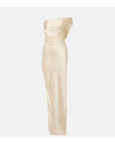 The Sei Asymmetric Silk Satin Gown - White