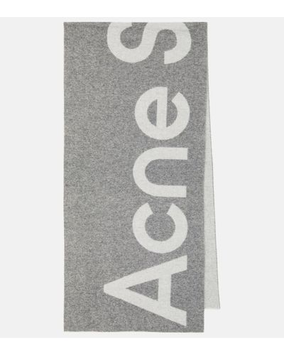 Acne Studios Bufanda Toronty de mezcla de lana con logo - Gris