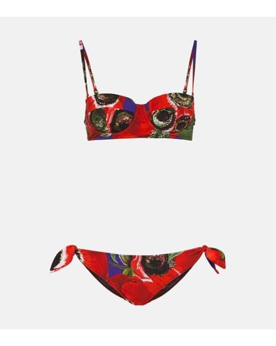 Dolce & Gabbana Balconette Poppy Bikini - Red