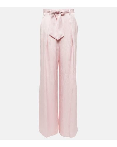 Gabriela Hearst High-rise Silk Wide-leg Trousers - Pink