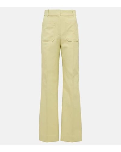 Victoria Beckham Pantalones anchos de tiro alto - Amarillo