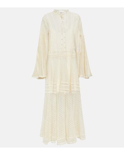 Chloé Lace Linen, Cashmere, And Silk Maxi Dress - White