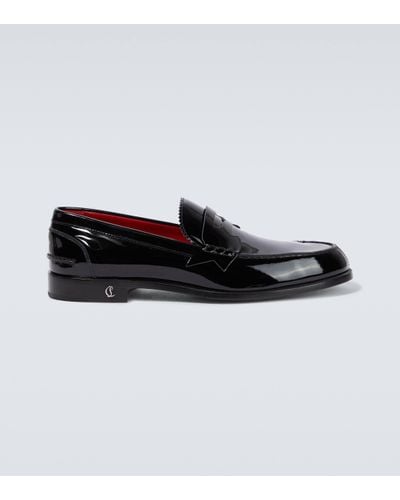 Christian Louboutin No Penny Leather Loafers - Black
