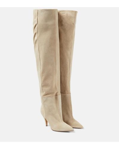 Khaite River Suede Knee-high Boots - Natural