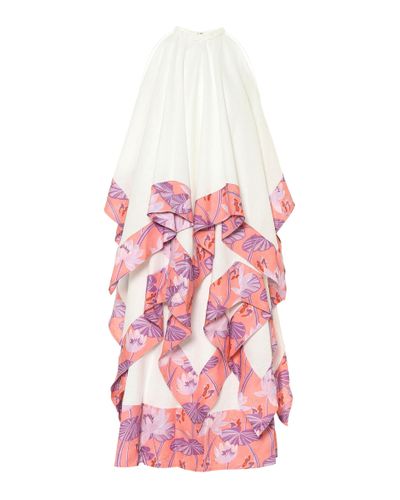 Loewe Paula's Ibiza vestido largo de lino y algodon - Rosa