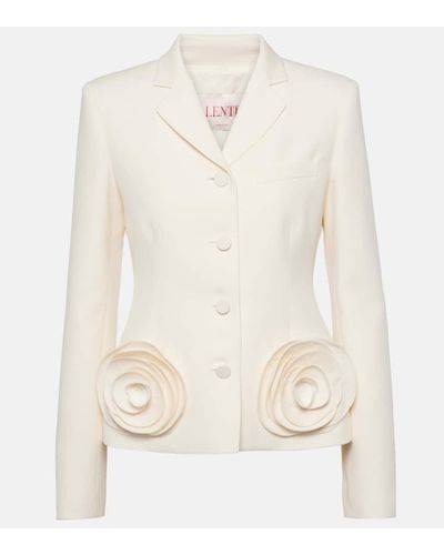 Valentino Blazer de Crepe Couture con apliques - Blanco