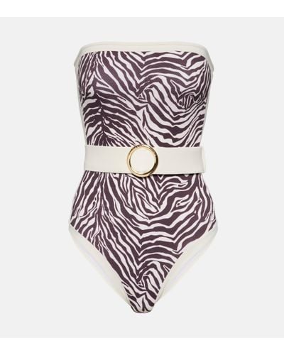 Alexandra Miro Whitney Zebra-print Swimsuit - Multicolour