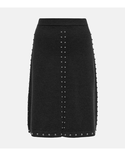 Max Mara Brama Embellished Wool-blend Miniskirt - Black