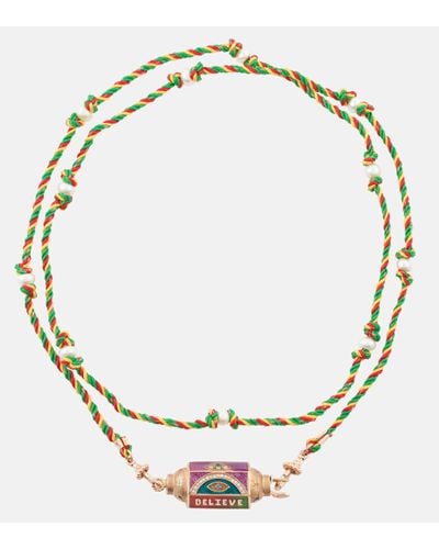 Marie Lichtenberg Believe 18kt Rose Gold Locket Necklace With Diamonds And Gemstones - Metallic