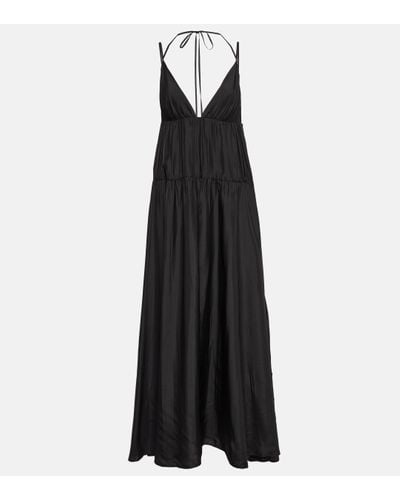 JOSEPH Darnley Tiered Silk Maxi Dress - Black