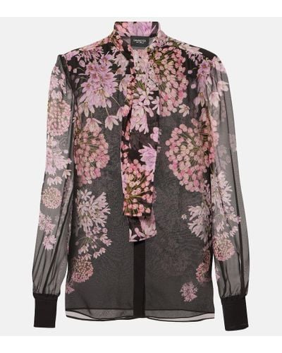 Giambattista Valli Bedruckte Bluse aus Seiden-Georgette - Mehrfarbig