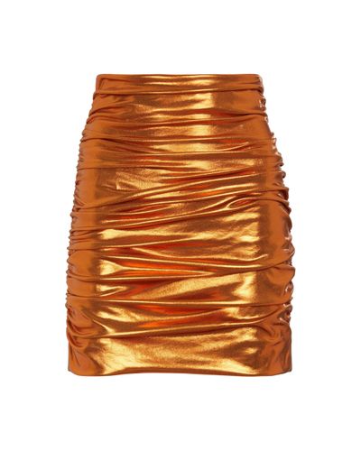 Dolce & Gabbana Minifalda fruncida metalizada - Naranja