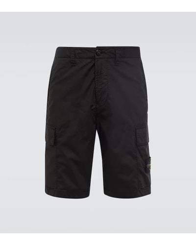 Stone Island Cargo-Shorts Compass aus einem Baumwollgemisch - Schwarz