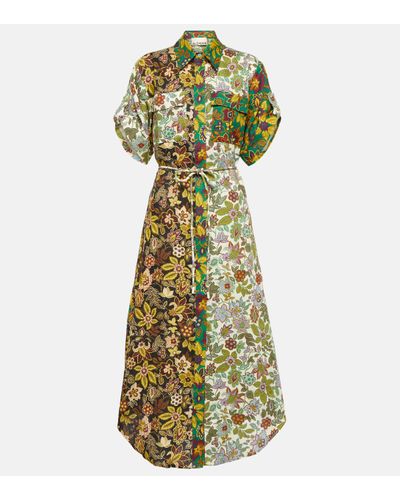 ALÉMAIS Robe-chemise Isabella à design patchwork - Vert