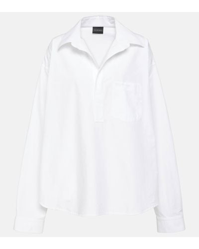 Balenciaga Oversized Cotton Poplin Shirt - White