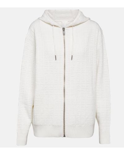 Givenchy 4g Jacquard Cashmere Hoodie - White