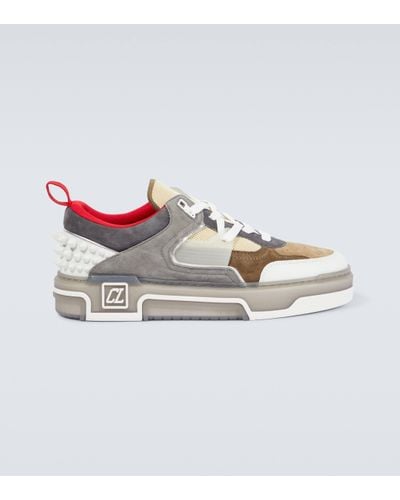 Christian Louboutin Astroloubi Leather And Suede Trainers - Multicolour