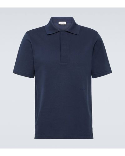 Lanvin Oversized Cotton Jersey Polo Shirt - Blue