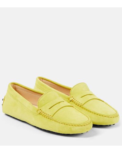 Tod's Gommino Suede Moccasins - Yellow