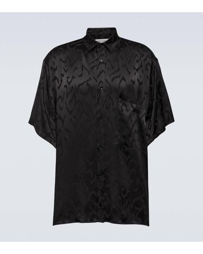 Saint Laurent Silk Jacquard Shirt - Black
