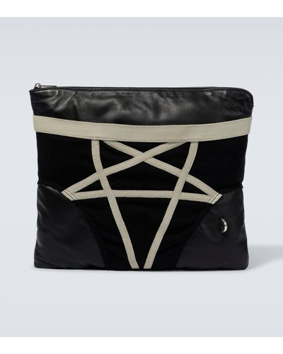 Rick Owens Pochette Pentabrief en cuir - Noir