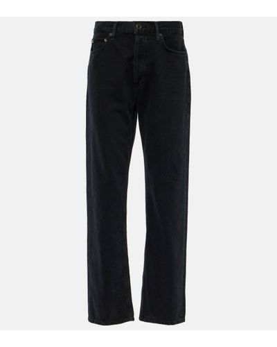 Agolde 90's Pinch Waist High-rise Straight Jeans - Black