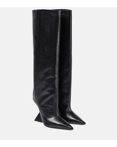 The Attico Cheope Leather Knee-high Boots - Black