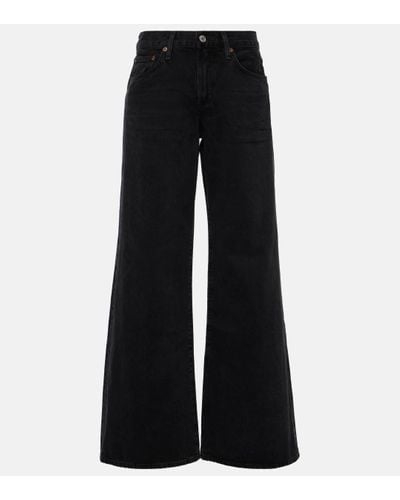 Agolde Clara Low-rise Wide-leg Jeans - Black