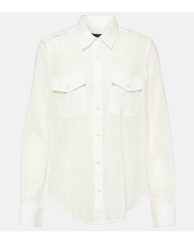Nili Lotan Jora Cotton Voile Shirt - White