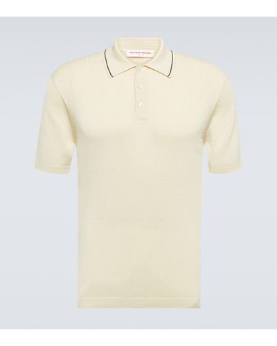 Orlebar Brown Maranon Ribbed-knit Cotton Polo Shirt - Natural