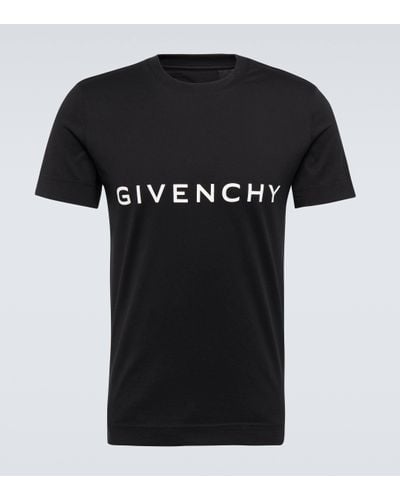 Givenchy T-shirt en jersey de coton à imprimé logo - Noir
