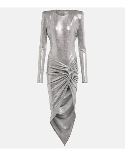 Alexandre Vauthier Metallic Jersey Midi Dress - Gray
