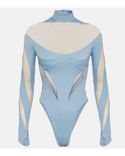 Mugler Panelled Bodysuit - Blue